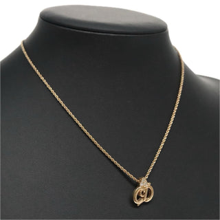 Christian Dior CD Pendant Necklace Metal and Crystals