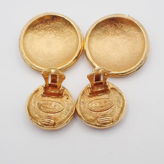 Chanel CC Lion Head Drop Earrings Metal