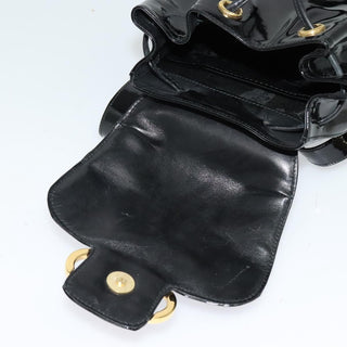 Salvatore Ferragamo Gancini Flap Drawstring Backpack Patent leather