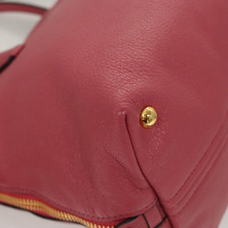 Miu Miu Convertible Madras Side Zip Satchel Grainy Leather