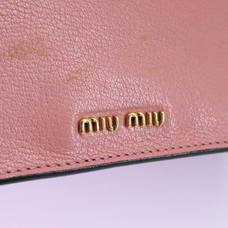 Miu Miu Madras Crystal Buckle Shoulder Bag Leather