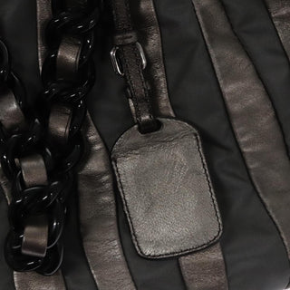 Prada Waves Chain Tote Leather and Tessuto