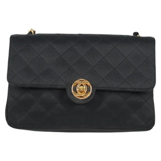 Chanel Vintage CC Chain Flap Bag Quilted Satin