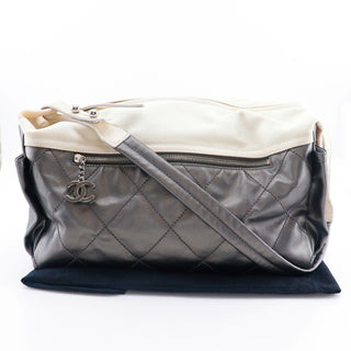 Chanel Biarritz Hobo Quilted Coated Canvas
