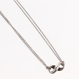 Tiffany & Co. Infinity Double Chain Pendant Necklace Silver