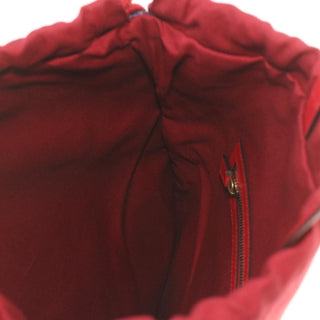 Gucci Logo Drawstring Backpack Striped Canvas