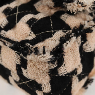 Chanel Classic Single Flap Bag Quilted Houndstooth Tweed and Ribbon