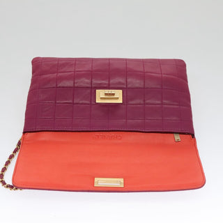 Chanel Vintage Chocolate Bar Double Side Flap Shoulder Bag Quilted Lambskin