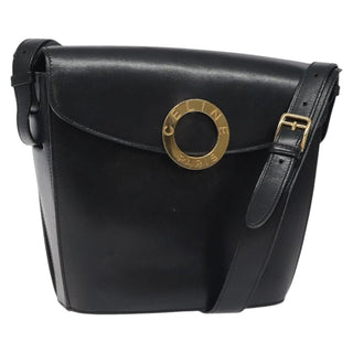Celine Vintage Circle Logo Crossbody Bag Leather