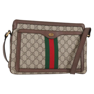 Gucci Ophidia Zip Shoulder Bag GG Coated Canvas