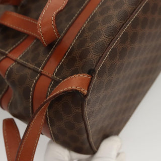 Celine Vintage Drawstring Flap Backpack Macadam Coated Canvas