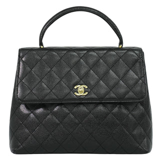 Chanel Coco Top Handle Bag Quilted Caviar