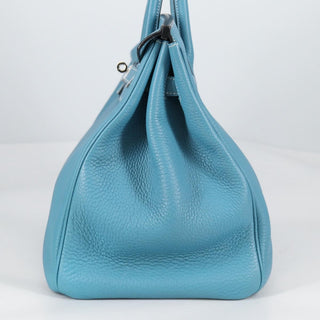 Hermes Birkin Handbag Blue Togo with Palladium Hardware