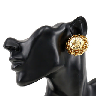 Chanel Vintage Round CC Clip-On Earrings Metal