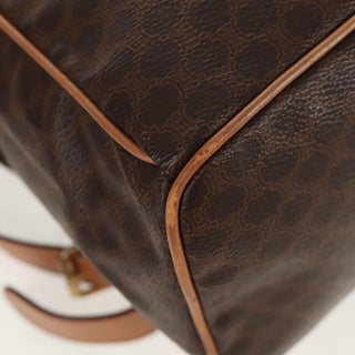 Celine Vintage Drawstring Flap Backpack Macadam Coated Canvas