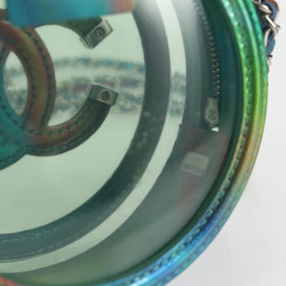 Chanel Filigree Round Clutch with Chain Vinyl