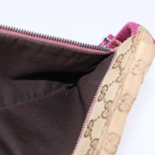 Gucci Vintage Double Belt Bag GG Canvas with Leather