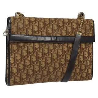 Christian Dior Vintage Trotter Flap Shoulder Bag Canvas