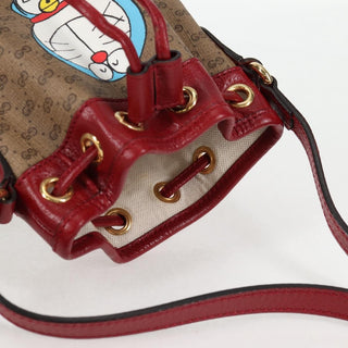 Gucci Doraemon Bucket Bag Printed Mini GG Coated Canvas