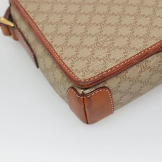 Celine Vintage Macadam Shoulder Bag Canvas and Leather