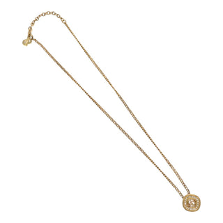 Christian Dior CD Pendant Necklace Metal and Crystals