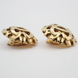 Chanel Vintage Round CC Clip-On Earrings Metal