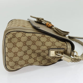 Gucci Bella Flap Shoulder Bag GG Canvas with Leather