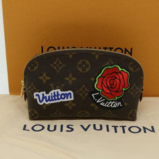 Louis Vuitton Cosmetic Pouch Limited Edition Patches Monogram Canvas