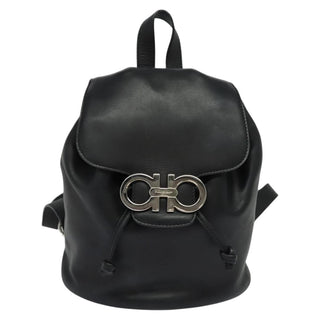 Salvatore Ferragamo Gancini Flap Drawstring Backpack Leather