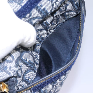 Christian Dior Saddle Zip Pouch Diorissimo Canvas