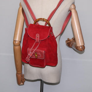 Gucci Vintage Bamboo Backpack Suede