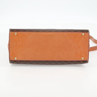 Celine Vintage Convertible Top Handle Bag Macadam Coated Canvas