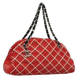 Chanel Just Mademoiselle Bag Woven Stitch Patent