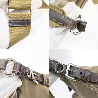 Prada Logo Messenger Bag Canvas and leather