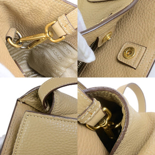 Prada Front Pocket Wing Convertible Tote Vitello Daino