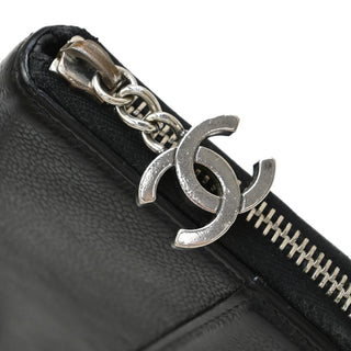 Chanel CC Logo Zipper Long Bifold Leather