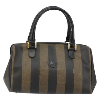 Fendi Vintage Pequin Boston Bag Coated Canvas