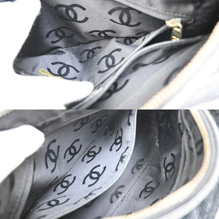 Chanel Vintage Wood Chain CC Shoulder Bag Caviar