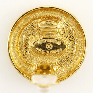 Chanel Vintage Round CC Clip-On Earrings Metal