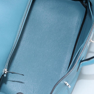 Hermes Birkin Handbag Blue Togo with Palladium Hardware