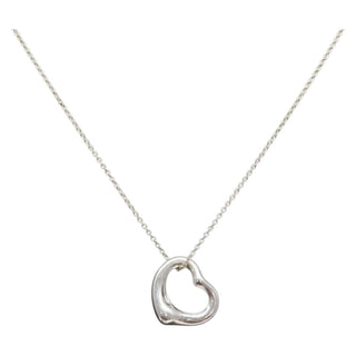 Tiffany & Co. Elsa Peretti Open Heart Pendant Necklace Sterling Silver