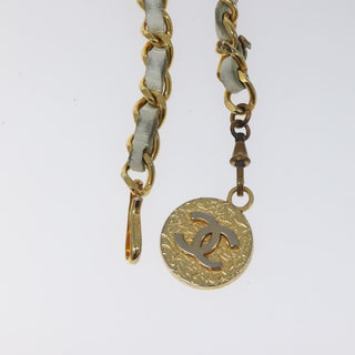 Chanel Vintage Logo Chain Belt Metal and Leather