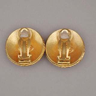 Chanel Vintage Round CC Clip-On Earrings Metal