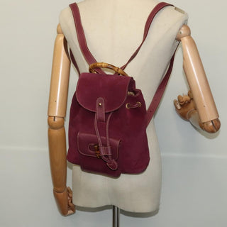 Gucci Vintage Bamboo Backpack Suede