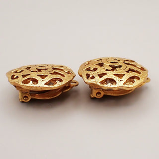 Chanel Vintage Round CC Clip-On Earrings Metal