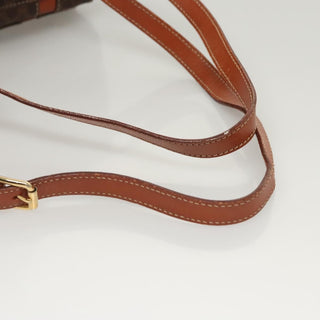 Celine Vintage Drawstring Flap Backpack Macadam Coated Canvas