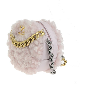 Chanel 19 Round Clutch with Chain Quilted Shearling