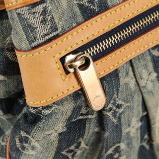 Louis Vuitton Porte Epaule Raye Handbag Striped Monogram Denim