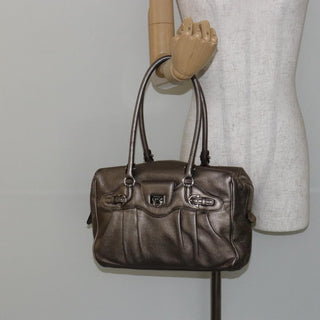 Salvatore Ferragamo Gancini Buckle Shoulder Bag Leather