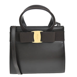 Salvatore Ferragamo Convertible Vara Bow Tote Leather